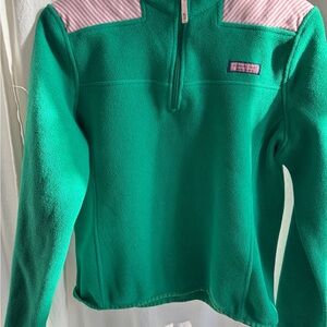 Women's half-zip Green Fleece Jacket